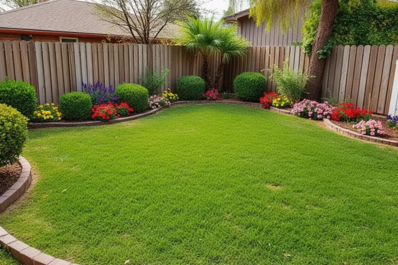 Yard after virtual landscaping